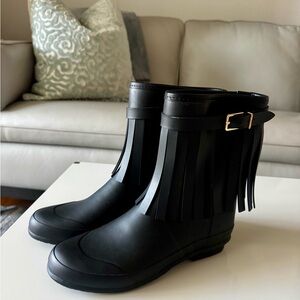 Burberry Black Fringe Rain Boots
